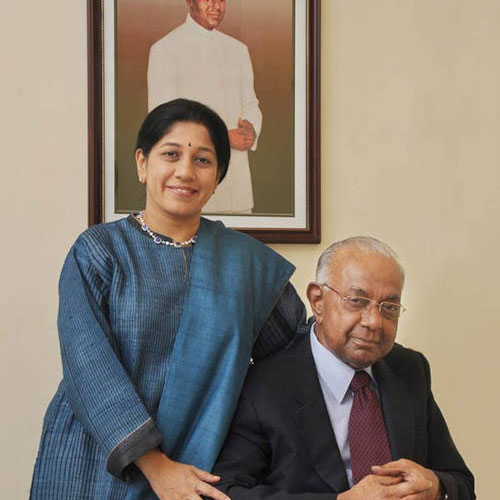 Daughter Mallika Srinivasan with her father A. Sivasailam