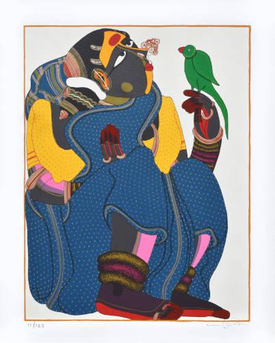 Thota Vaikuntam, Woman in Blue; Courtesy: Archer Art Gallery
